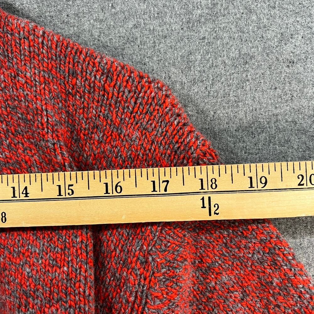 Fisherman Out of Ireland Merino Wool & Cashmere Blend Cardigan Coral/Grey, XL - Picture 10 of 12